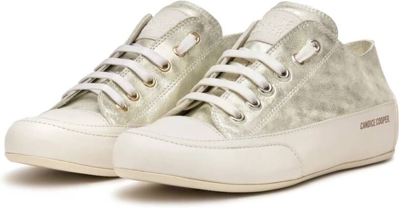 Candice Cooper Fade-effect leather sneakers Rock S Yellow Dames