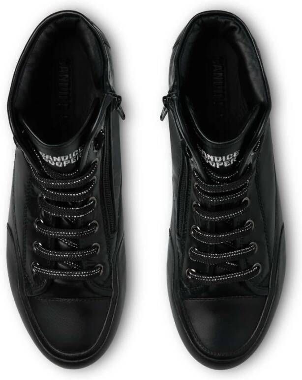 Candice Cooper High top leather and technical fabric sneakers Plus 102 Bord Black Dames