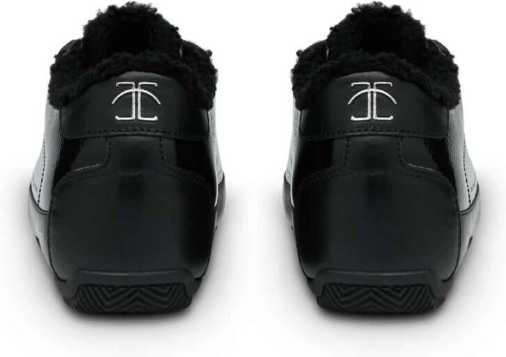 Candice Cooper Leather and patent leather sneakers Dafne FUR Black Dames
