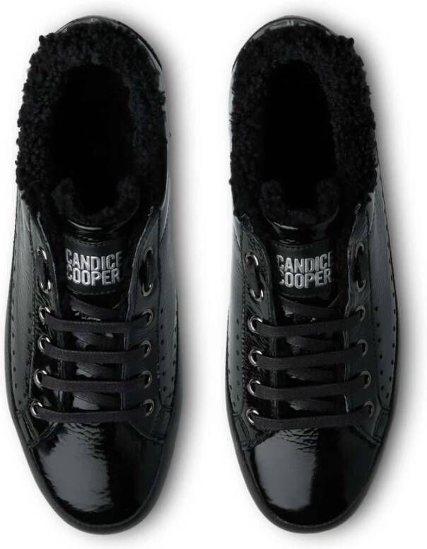 Candice Cooper Leather and patent leather sneakers Dafne FUR Black Dames