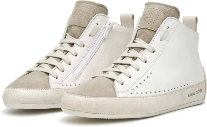 Candice Cooper Leather and suede ankle sneakers Dafne MID White Dames
