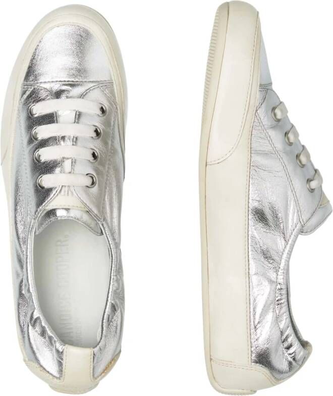 Candice Cooper Nappa and buffed leather sneakers Rock 4 Gray Dames