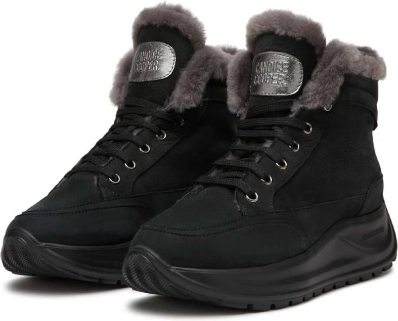 Candice Cooper Nubuck leather ankle sneakers Spark VAN FUR Black Dames