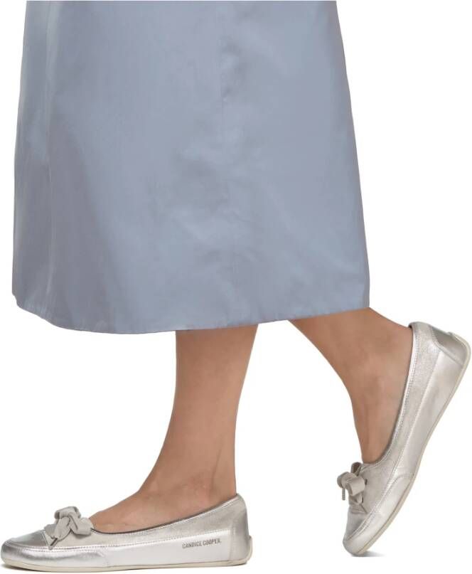 Candice Cooper Silver nappa leather ballet flats Candy BOW Gray Dames