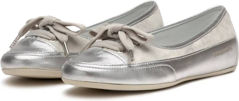 Candice Cooper Silver nappa leather ballet flats Candy BOW Gray Dames