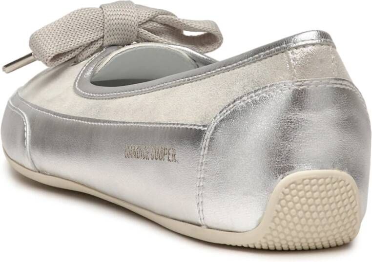 Candice Cooper Silver nappa leather ballet flats Candy BOW Gray Dames