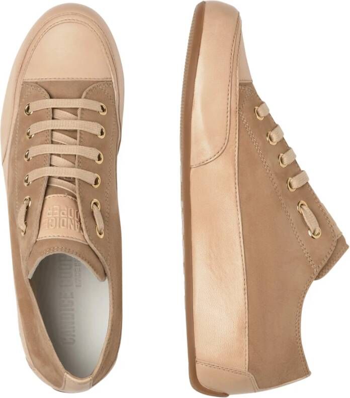 Candice Cooper Sneakers van Leer en Suède in 90s Stijl Brown Dames