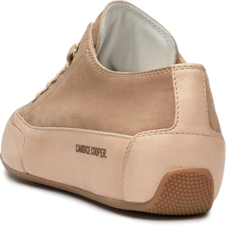 Candice Cooper Sneakers van Leer en Suède in 90s Stijl Brown Dames