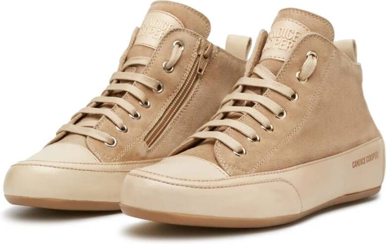 Candice Cooper Suede and buffed leather ankle sneakers MID S Brown Dames