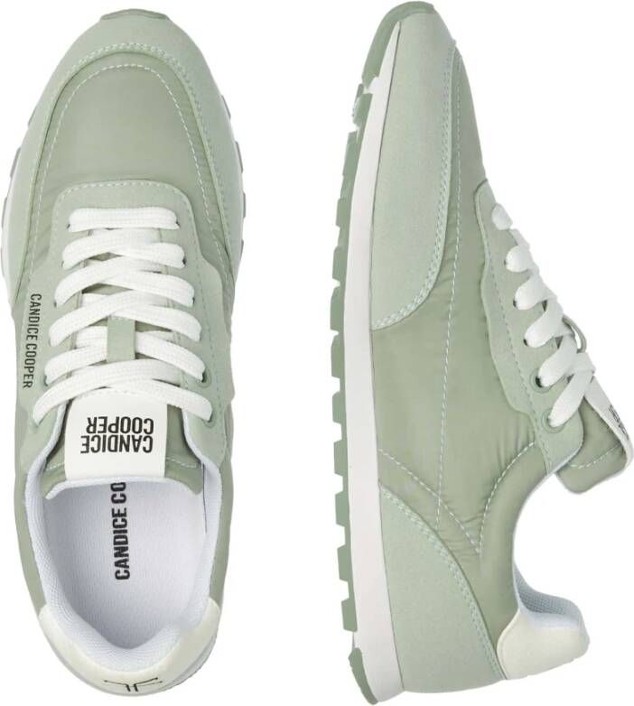 Candice Cooper Suede and technical fabric sneakers Plume. Green Dames