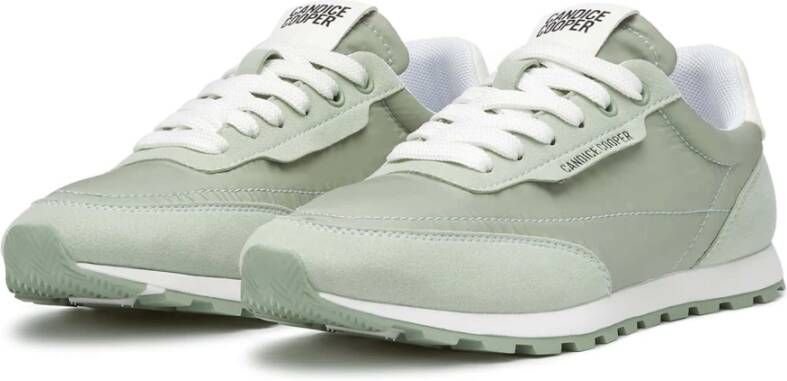 Candice Cooper Suede and technical fabric sneakers Plume. Green Dames