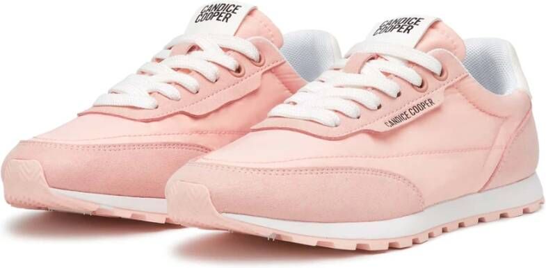 Candice Cooper Suede and technical fabric sneakers Plume. Pink Dames