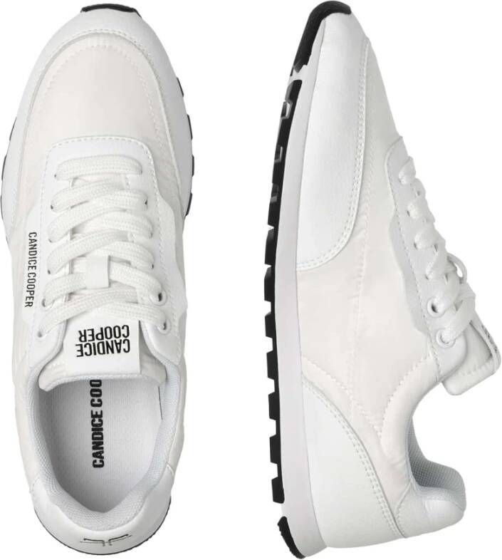 Candice Cooper Suede and technical fabric sneakers Plume. White Dames