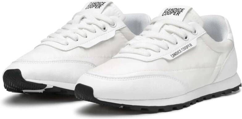 Candice Cooper Suede and technical fabric sneakers Plume. White Dames
