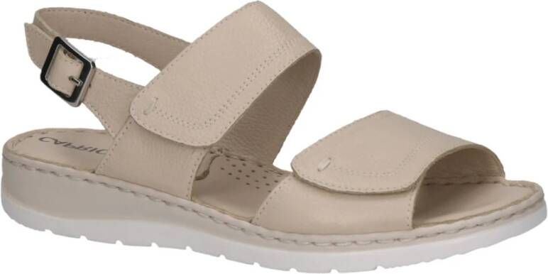 Caprice Beige Casual Open Platte Sandalen Beige Dames