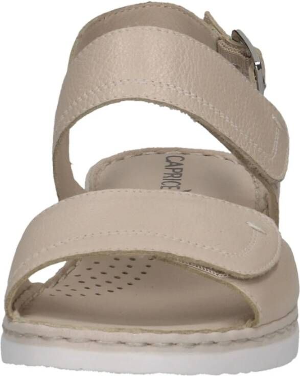 Caprice Beige Casual Open Platte Sandalen Beige Dames