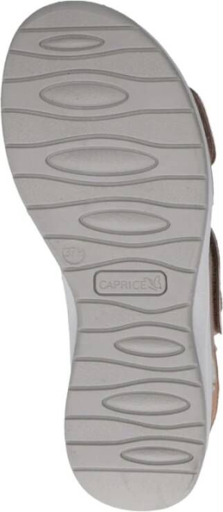Caprice Beige Casual Platte Sandalen Vrouwen