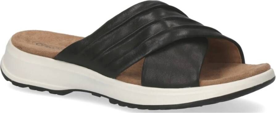 Caprice black casual open slippers Zwart Dames
