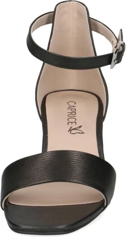 Caprice Elegante Zwarte Open Platte Sandalen Black Dames