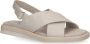 Caprice Beige Leren Platte Sandalen Beige Dames - Thumbnail 3