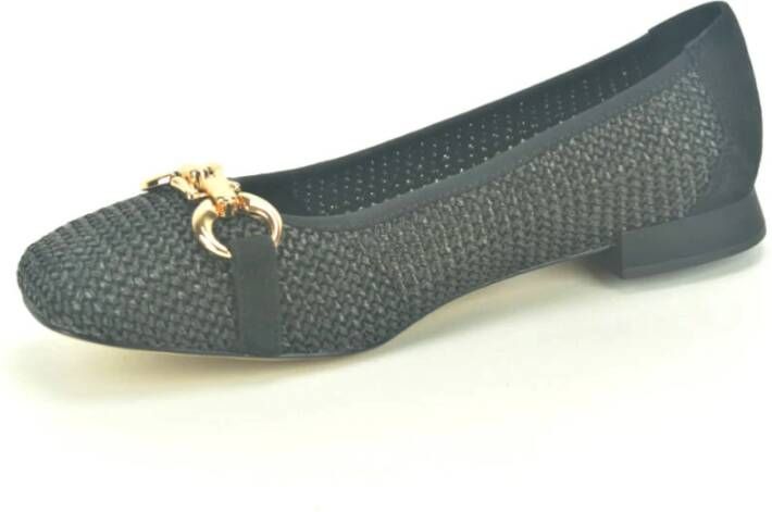Caprice Raffia Ballerina Flats met Gar. Plat