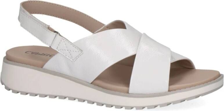 Caprice Witte Casual Open Platte Sandalen White Dames