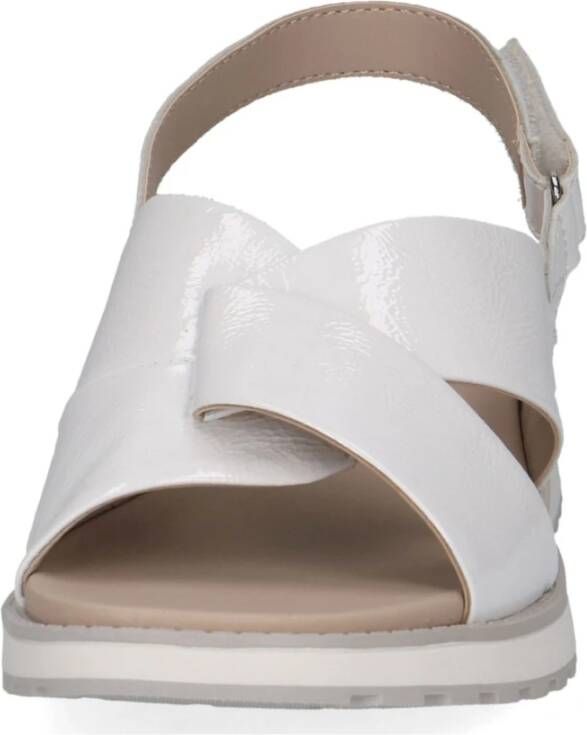 Caprice Witte Casual Open Platte Sandalen White Dames