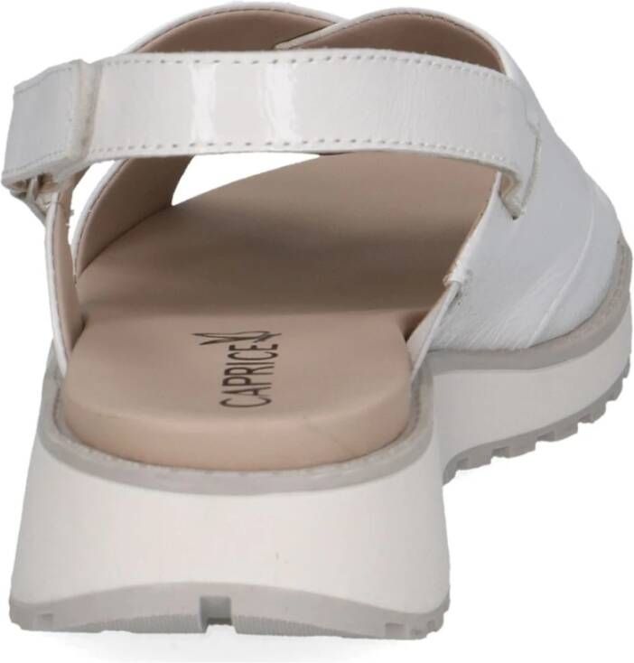 Caprice Witte Casual Open Platte Sandalen White Dames