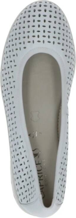 Caprice Witte Softnap Casual Gesloten Ballerina's White Dames