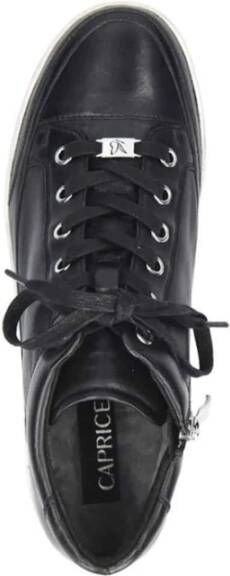 Caprice Zwarte leren enkel sneakerboot