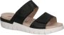 Caprice Zwarte Casual Open Platte Sandalen Black Dames - Thumbnail 4
