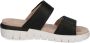 Caprice Zwarte Casual Open Platte Sandalen Black Dames - Thumbnail 5