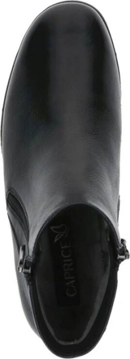 Caprice Zwarte Nappa Gesloten Booties