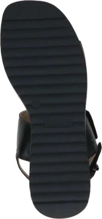 Caprice Zwarte Open Platte Sandalen Vrouwen