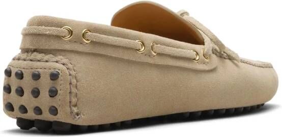 Car Shoe Beige Suède Boogdetail Schoen