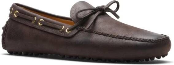 Car Shoe Bruine leren instapschoenen