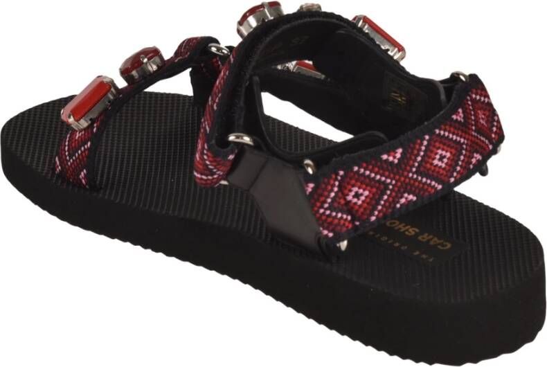 Car Shoe Flat Sandals Zwart Dames