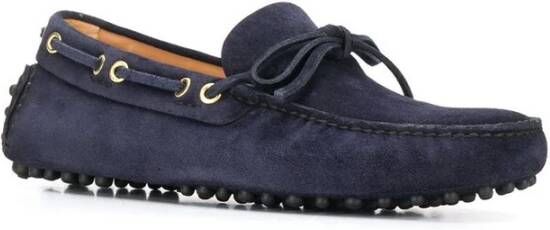 Car Shoe Ink-Blauwe Suède Loafers met Pebble-Zool Blue Heren