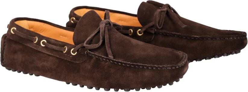 Car Shoe Leren Loafers voor Warm Weer Brown Heren