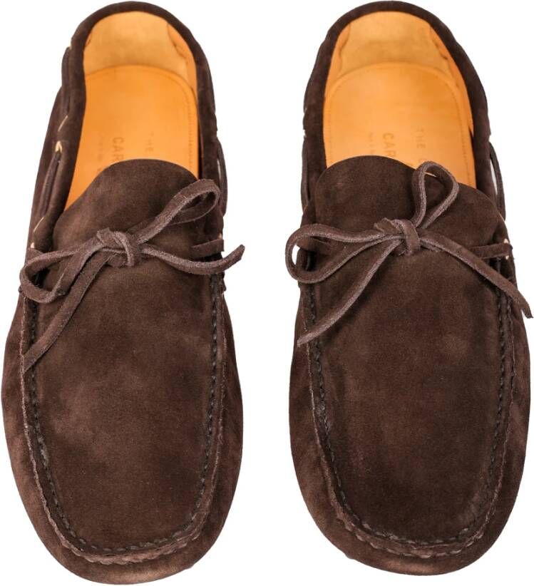 Car Shoe Leren Loafers voor Warm Weer Brown Heren