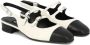 Carel Zwarte Dubbele Band Slingback Puntige Neus Beige Dames - Thumbnail 12
