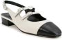 Carel Zwarte Dubbele Band Slingback Puntige Neus Beige Dames - Thumbnail 8