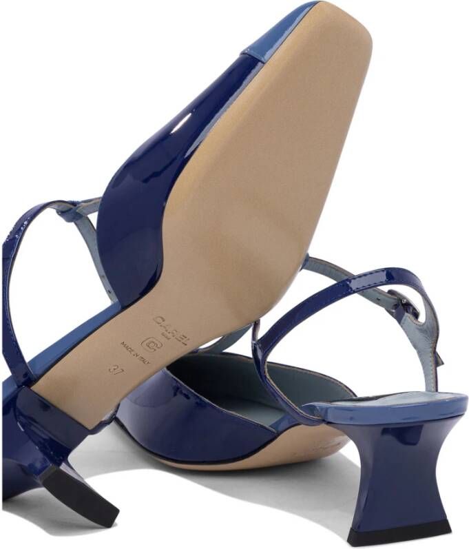 Carel Blauwe Leren Sandalen voor Vrouwen