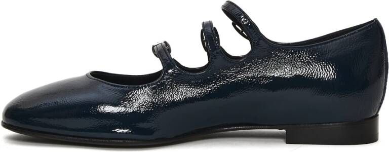 Carel Blauwe Patent Mary Jane Ballerina's Blue Dames