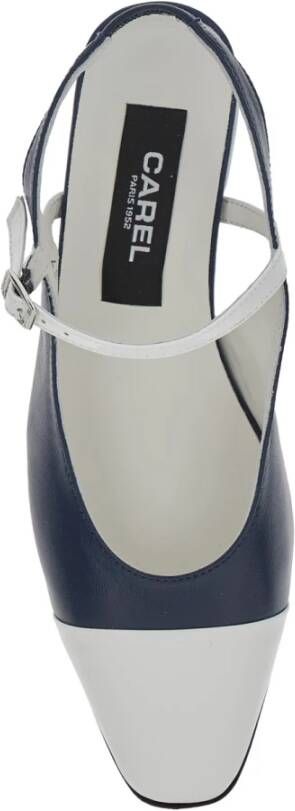 Carel Blauwe Slingback Balletschoenen Leer Vrouw