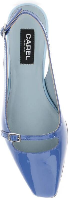 Carel Blauwe Slingback Balletschoenen van Leer