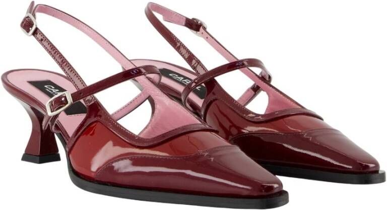 Carel Bordeaux Leren Sandalen Vernis Details
