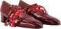 Carel Bordeaux Leren Spaghetti Pumps - Thumbnail 2