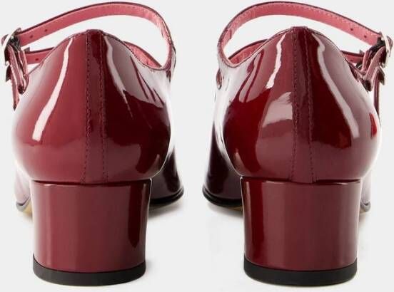 Carel Bordeaux Rode Patent Leren Mary-Janes met Iconische Bandjes Rood Dames