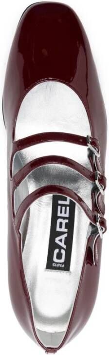 Carel Bordeaux Rood Leren Blokhak Schoenen Red Dames